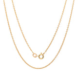 Sterling Silver Yellow Gold Plated Cable Chain 1mm (16-24 Inch)