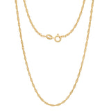 Sterling Silver Yellow Gold Plated French Rope Chain 2mm (16"-24")