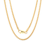 Sterling Silver Yellow Gold Plated Wheat Chain 1.5mm (16"-30")