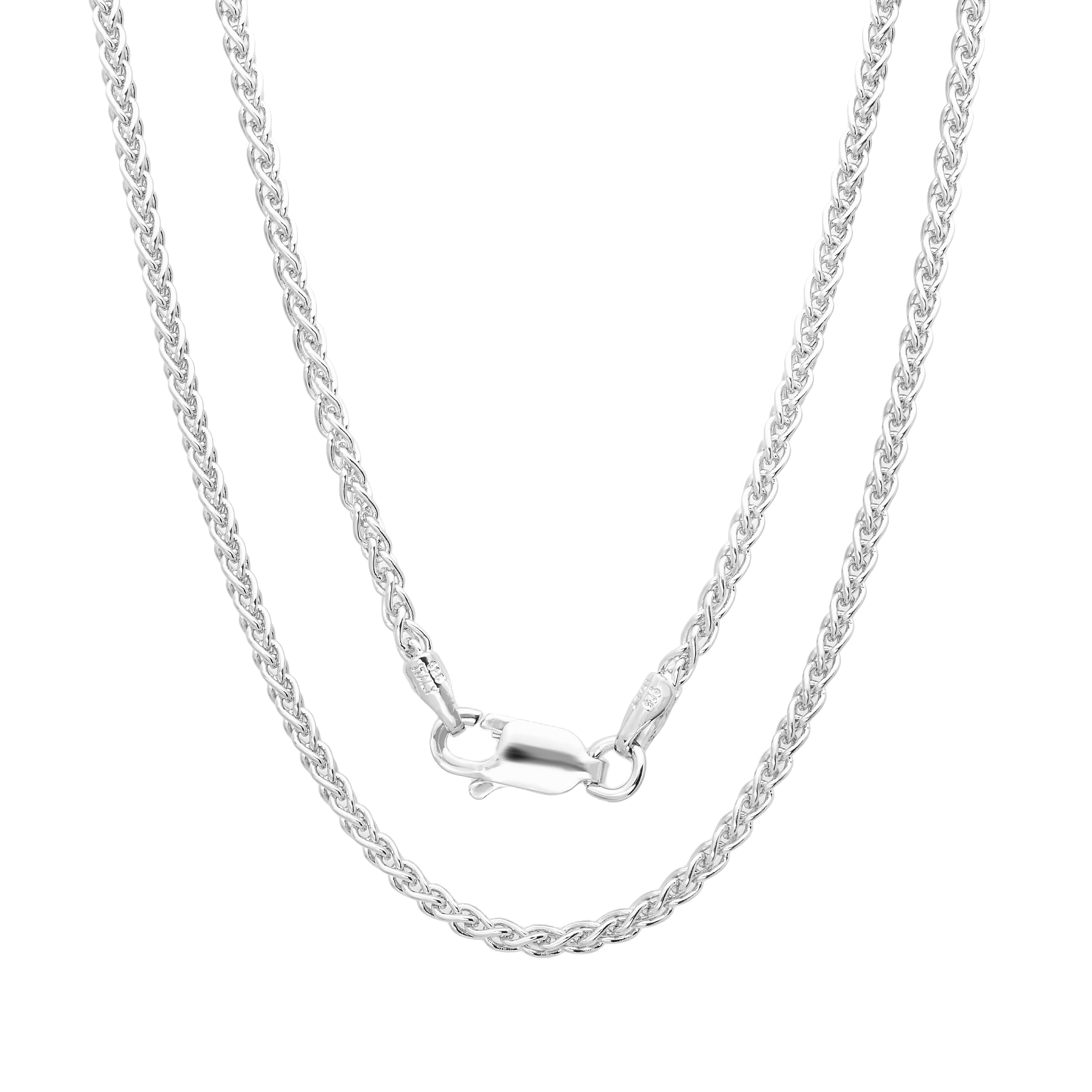 Sterling Silver Yellow Gold Plated Wheat Chain 1.5mm (16"-30")