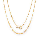 Sterling Silver Yellow Gold Plated Figaro Chain 1.75mm (16"-24")