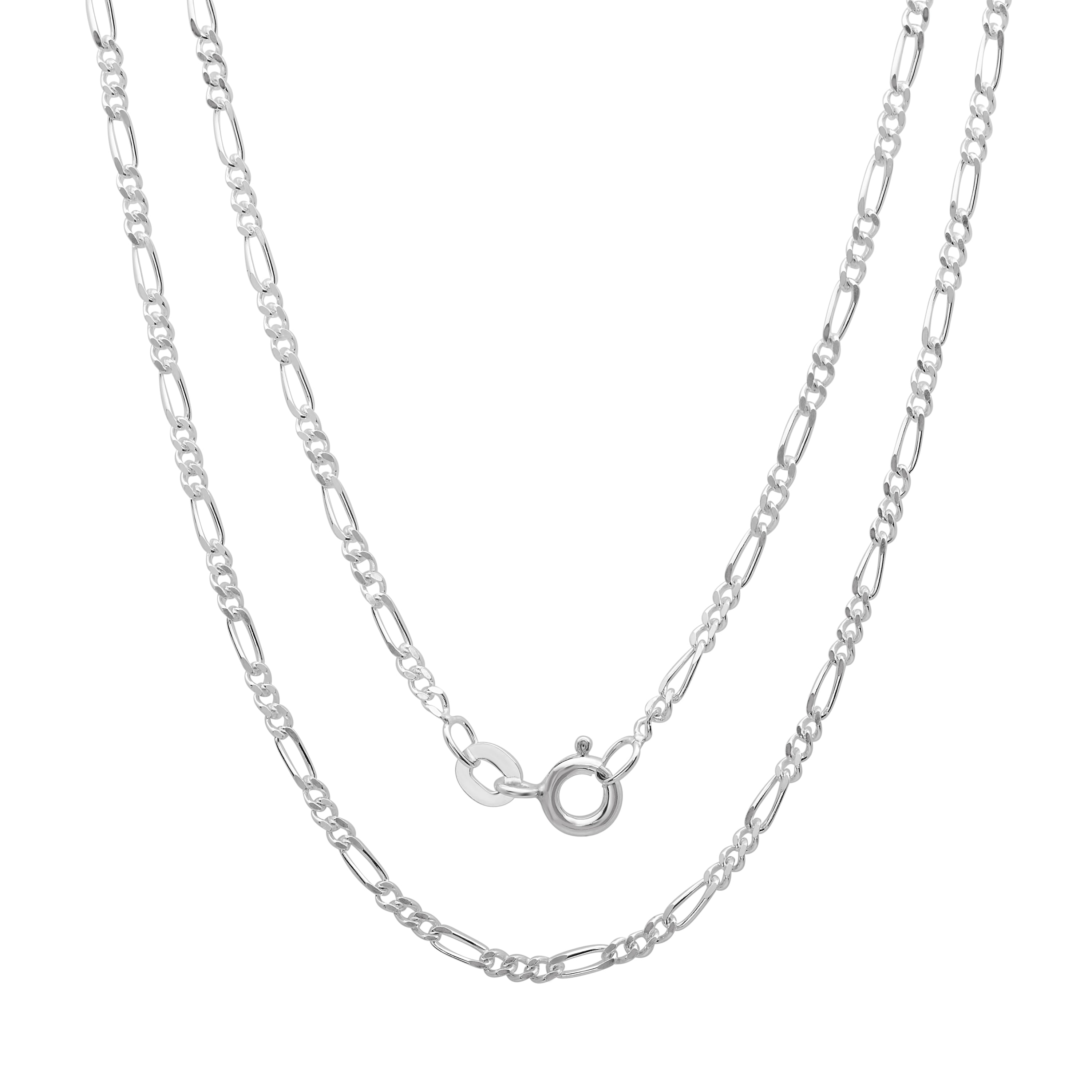 Sterling Silver Yellow Gold Plated Figaro Chain 1.75mm (16"-24")