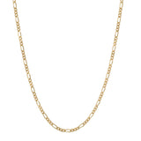Sterling Silver Yellow Gold Plated Figaro Chain 2mm (16-24 Inch)