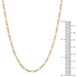 Sterling Silver Yellow Gold Plated Figaro Chain 2mm (16-24 Inch)
