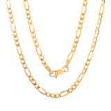 Sterling Silver Yellow Gold Plated Figaro Chain 3mm (16"-30")