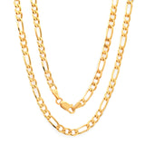 Sterling Silver Yellow Gold Plated Figaro Chain 4mm (16"-30")