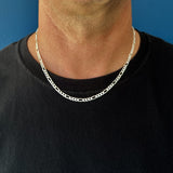 Sterling Silver Yellow Gold Plated Figaro Chain 4mm (16"-30")