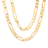Sterling Silver Yellow Gold Plated Figaro Chain 6mm-8mm (18"-30")