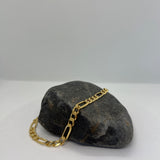 Sterling Silver Yellow Gold Plated Figaro Chain 7mm (18"-30")