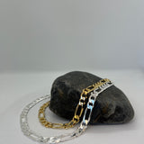 Sterling Silver Yellow Gold Plated Figaro Chain 8mm (18"-30")