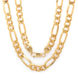 Sterling Silver Yellow Gold Plated Figaro Chain 6mm-8mm (18"-30")