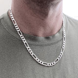 Sterling Silver Yellow Gold Plated Figaro Chain 8mm