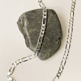 Sterling Silver Yellow Gold Plated Figaro Chain Necklace 8 mm (20"-30")