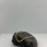 Sterling Silver Yellow Gold Plated Pave Figaro Chain 4.6mm (18"-30")