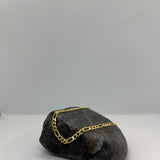 Sterling Silver Yellow Gold Plated Pave Figaro Chain 4.6mm