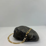 Sterling Silver Yellow Gold Plated Pave Figaro Chain 5mm (18"-30")