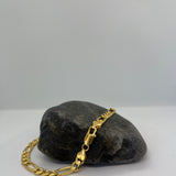 Sterling Silver Yellow Gold Plated Pave Figaro Chain 7mm (18"-30")