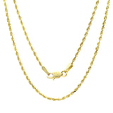 Sterling Silver Yellow Gold Rope Chain 1.5mm (16"-30")
