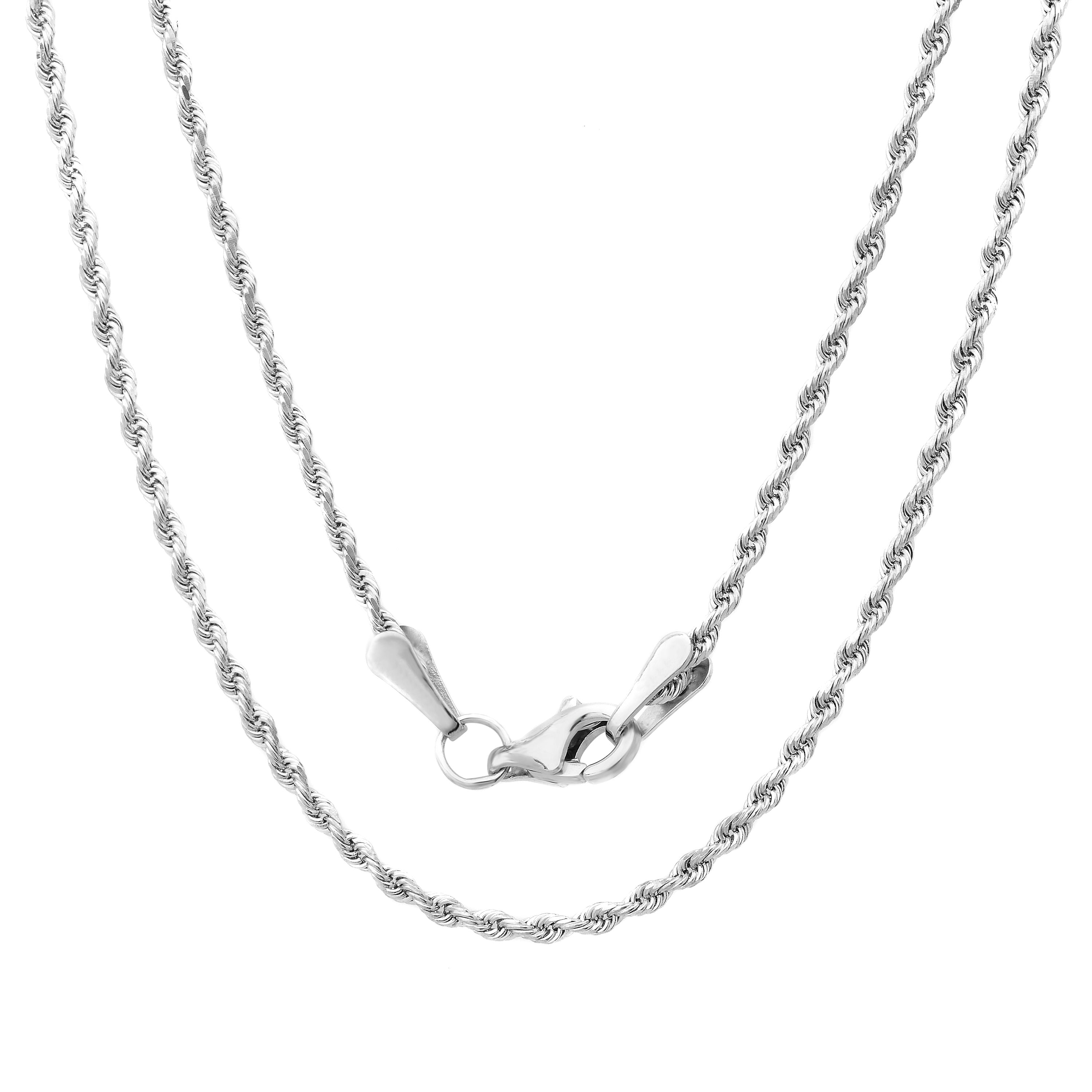 Sterling Silver Yellow Gold Rope Chain 1.5mm (16"-30")