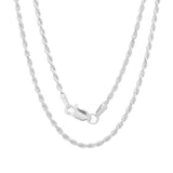 Sterling Silver Yellow Gold Plated Rope Chain 2mm (16"-30")