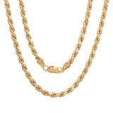 Sterling Silver Yellow Gold Plated Rope Chain 3mm (16"-30")