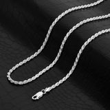 Sterling Silver Yellow Gold Plated Rope Chain 3mm (16"-30")