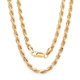 Sterling Silver Yellow Gold Plated Rope Chain 2.5mm (16"-30")