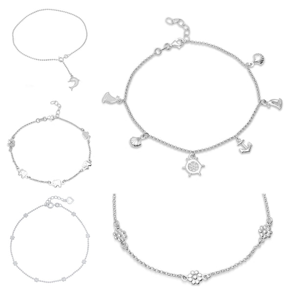 Sterling Silver Anklet Bracelets Collection