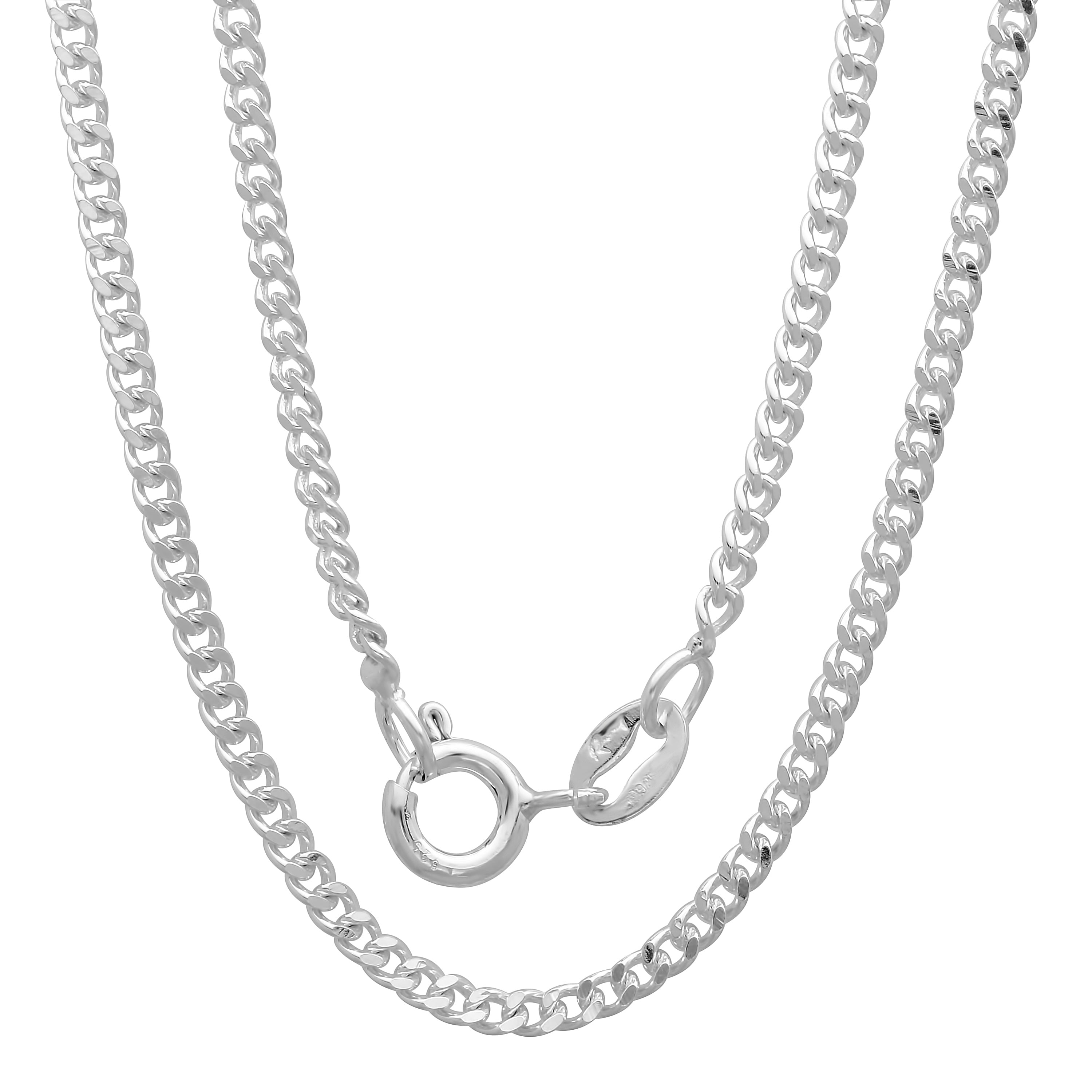 Sterling Silver Yellow Gold Plated Mini Cuban Link Chain 2mm (16"-24")