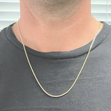 Sterling Silver Yellow Gold Plated Mini Cuban Link Chain 2mm (16"-24")