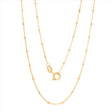 Sterling Silver Rhodium Plated Rosary Bead Chain 1.5mm (16-24 Inch)