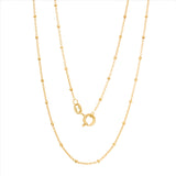 Sterling Silver Rhodium Plated Rosary Bead Chain 1.5mm (16-24 Inch)