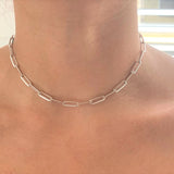 Gold Plated .925 Sterling Silver Paper Clip Chain 4mm (18"-30")