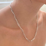 Gold Plated .925 Sterling Silver Paper Clip Chain 4mm (18"-30")