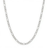 Gold Plated Silver Pave Figaro Chain 2.80 mm