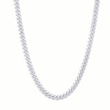 Silver chain necklace on a white background