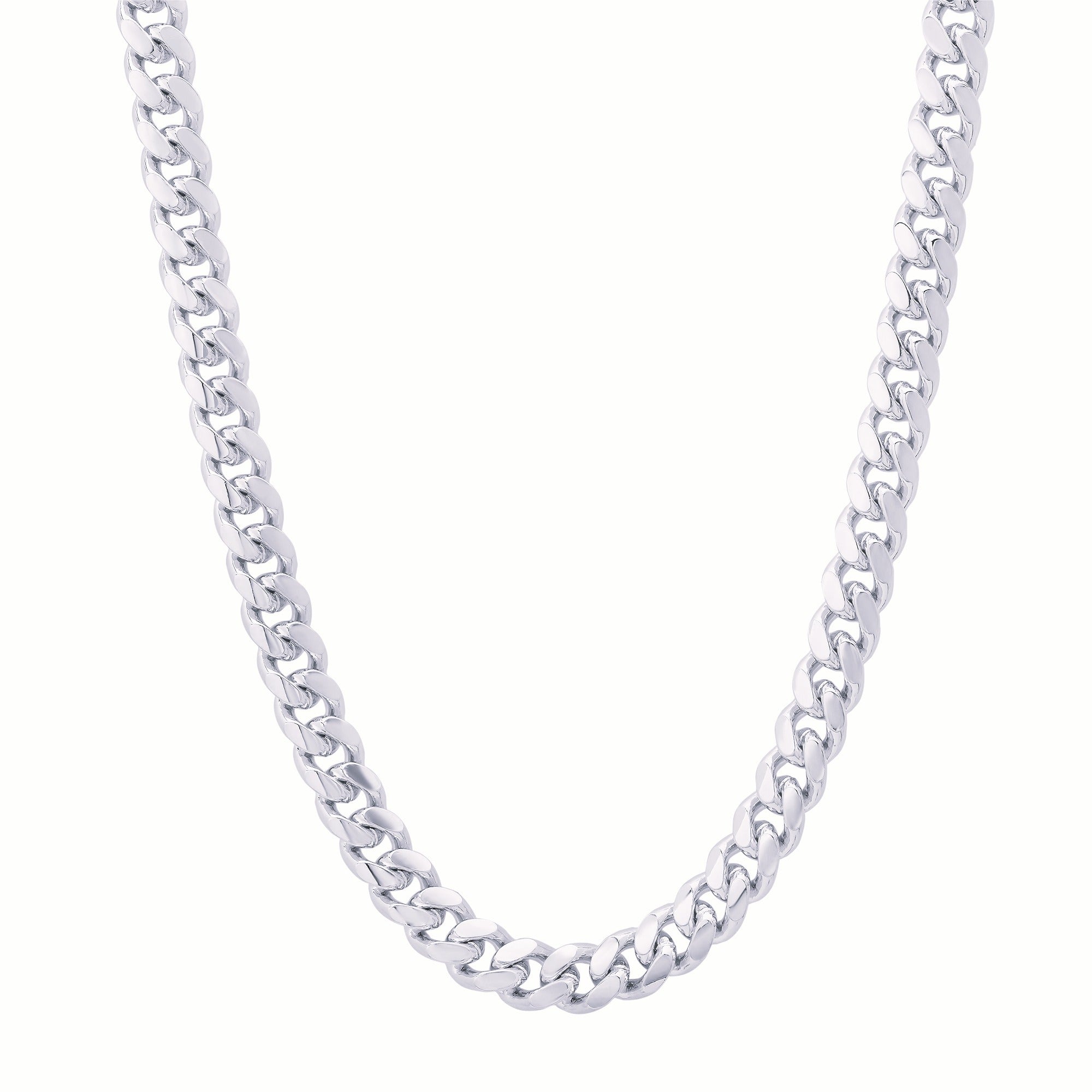 Sterling Silver Yellow Gold Plated 210 Miami Cuban Link 7mm (18"-30")