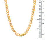 Sterling Silver Yellow Gold Plated 210 Miami Cuban Link 7mm (18"-30")