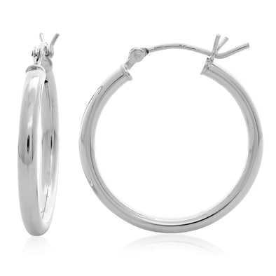 Sterling Silver 1 Inch Polished Hoop Earring