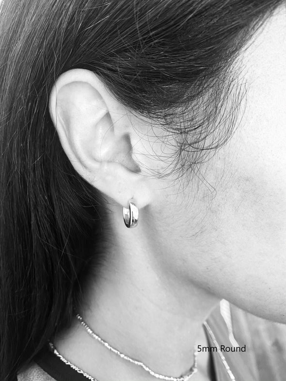 Sterling Silver Huggie Hoop Earrings