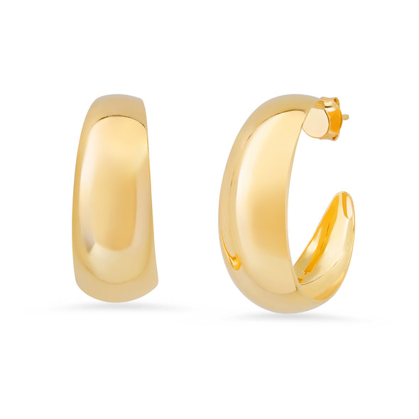 Gold Plated Silver Chunky Hoop Earrings