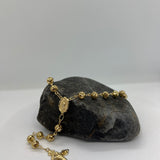 Gold or Platinum Plated Silver Rosary Necklace Filigree Bead 4mm (24")