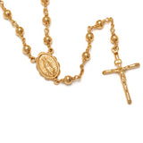 Sterling Silver Yellow Gold Plated Rosary 4mm (24")