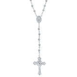 Sterling Silver and White Topaz Rosary Necklace