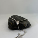 Sterling Silver and White Topaz Rosary Necklace