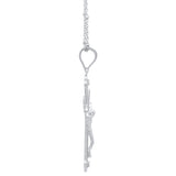 Sterling Silver White Topaz Crucifix Necklace