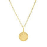 Gold Plated Silver St. Christopher Medal Necklace 15 mm