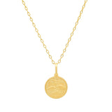 Gold Plated Silver St. Christopher Medal Necklace 15 mm