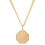 Gold Plated Silver St. Christopher Medal Necklace