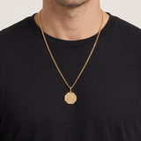 Gold Plated Silver Octagonal St. Christopher Medal Necklace